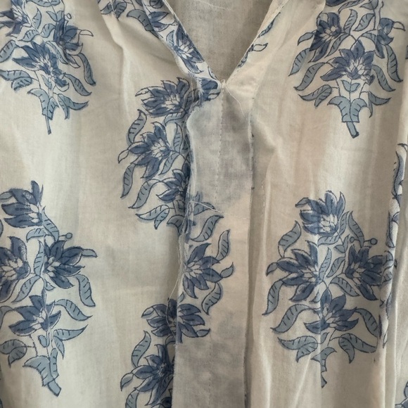 NIBI MTK Hamptons Elegant Blue Floral Dress with Puff Sleeves XS - Picture 7 of 15